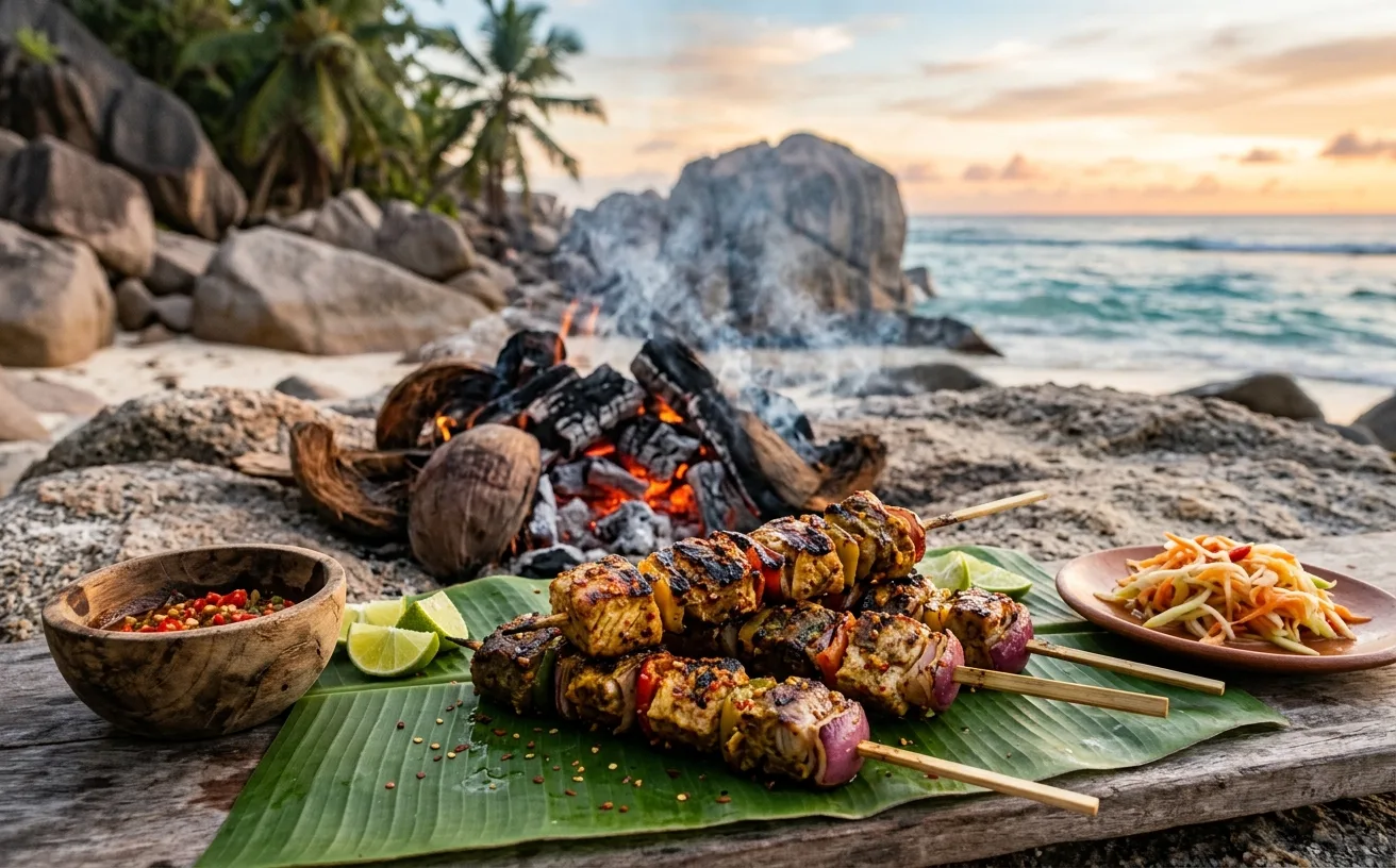 Seychellois fish brochettes