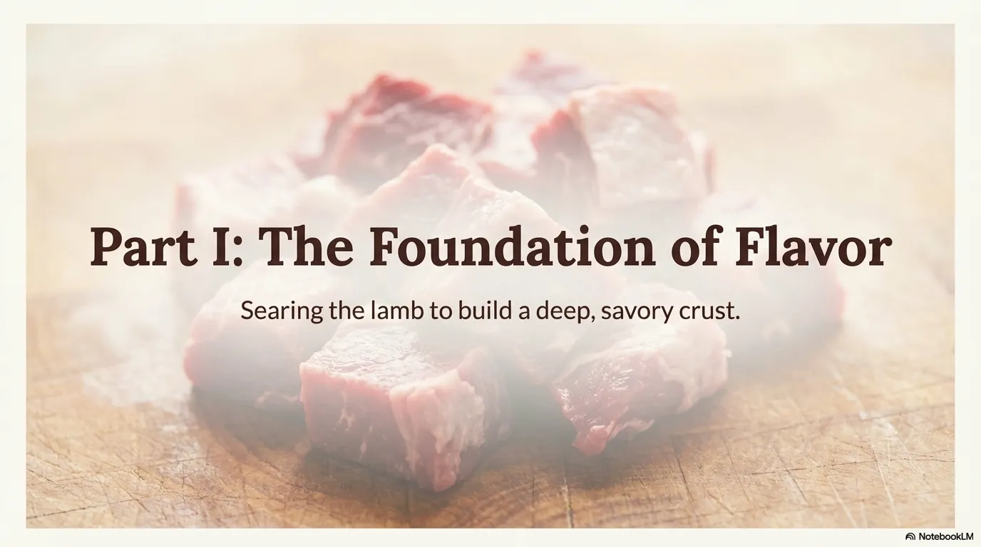 Orman Kebabi — Part I: The Foundation of Flavor We begin by searing the lamb to lock in juices and build a deep, savory crust