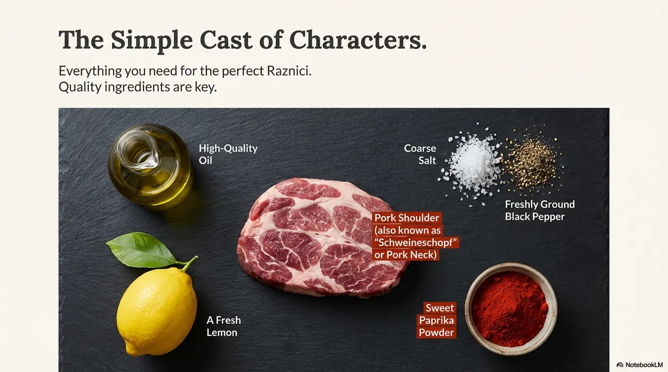The Simple Cast of Characters Everything you need for the perfect Raznjici