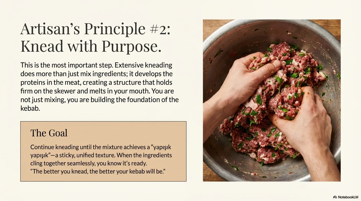 Urfa Kebab — Artisan's Principle #2: Knead with Purpose This is the most important step